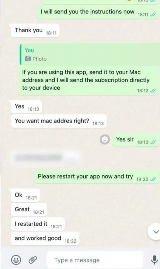 Customer setup instructions conversation